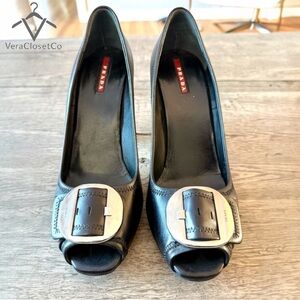 Prada Black Leather Buckle Heels – Vintage 2008 - EU 41 / US 10, 10.5